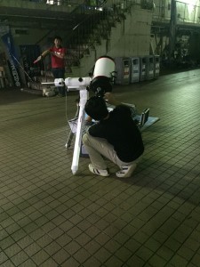 Kento-san sets his telescope to point toward Saturn. ~ Daniel Gilmore