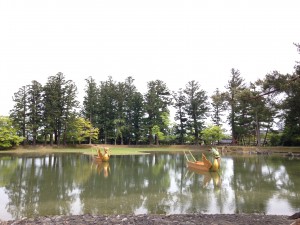 Motsuji Garden: The majestic, golden dragon boats drifted steadily in the pond as people walked around. - Submitted by Shweta Modi
