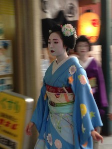 Gion Matsuri Festival, Kyoto: Spotted a Geisha while walking towards the Yamaboko floats. ~ Shweta Modi