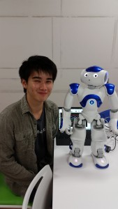 : Nao-kun and I. In the background you can see Yoshimoto-sensei’s alpha waves. He is standing nearby, taking this picture! ~ Donald Swen