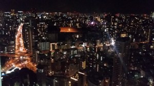 A night view of Azabujuban from Tokyo Tower. This was the place we lived in and called home while in Tokyo. The Sanuki Club is somewhere amongst these buildings. To the left, you can see a 大 at the intersection. I wonder if that was intentional. ~ Donald Swen 