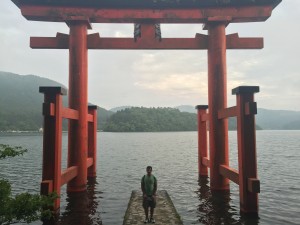A torii gate (also at Lake Ashi) dedicated to “peace” and “friendship” between Japan and the rest of the world. - Youssef Tobah