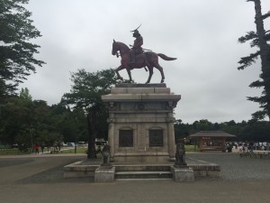 I saw the site of Aoba Castle in Sendai on Saturday, and while there is no longer a castle here, there was this nice statue of Date Masamune, the founder of Sendai. ~ Youssef Tobah 
