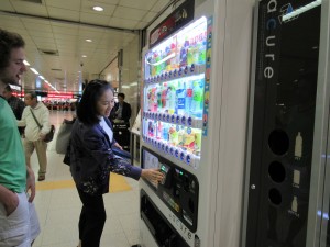 Vending Machine at Narita Airport: The first of many vending machines that we would see from Tokyo to Akita. - Sasha Yamada 