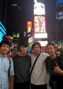 With colleague participants in Time square in NY. ~ Nobuyoshi Hiramatsu