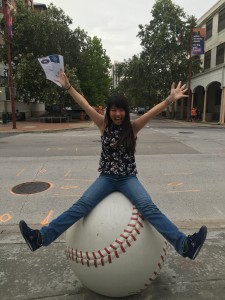 In front of the Minute Maid Park. Before the Houston Astro’s baseball game. ~ Yunong Wang