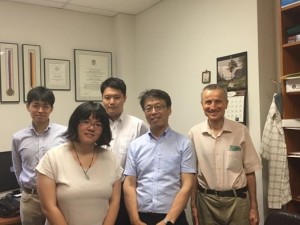 Tatsuya Tanaka and I with Prof. Tayfun Tezduyar (right), Kenji Ogawa of the Nakatani Foundation, and Prof. Kenji Takizawa of Waseda University. ~ Ayaka Yoshida