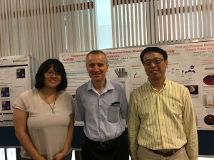 Ayaka Yoshida (2016 NK RIES) with Prof. Tezduyar (center), her research advisor at Rice University, and Kenji Ogawa of the Nakatani Foundation.