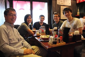 Last lunch in Tokyo with Ogawa-san, Youssef, Daniel, and Donald. ~ Erica LIn 