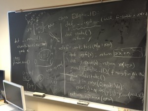 Discussion on the blackboard with my mentor, Caleb. ~ Takuya Kurihana